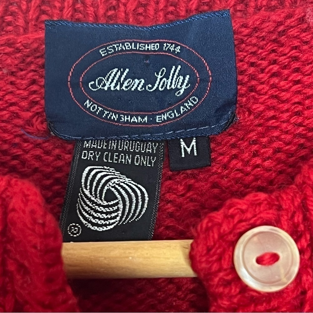 Vintage Allen Jolly Christmas Novelty 100% Wool Cardigan View 2